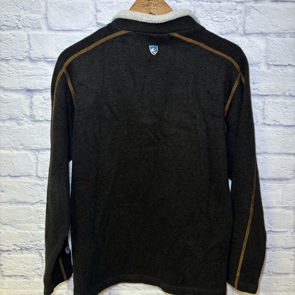 Kuhl Sweater Mens L Brown Alfpaca 1/4 Zip Pullover Sherpa Collar Hike Outdoor - Picture 8 of 14
